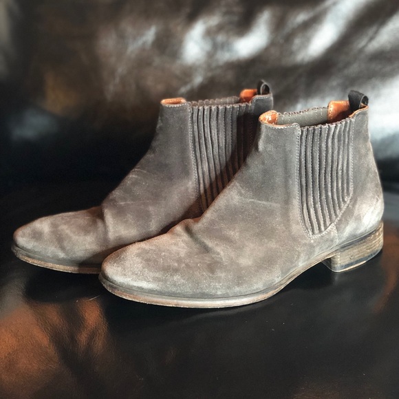 john varvatos grey suede boots